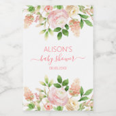 Étiquette Mini Fête de Bébé Fille Florale Élégante (Étiquettes simples)