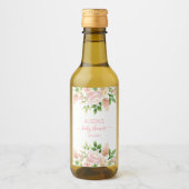 Étiquette Mini Fête de Bébé Fille Florale Élégante (Devant)