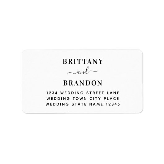 Étiquette Mini-moderne Black et Mariage blanc (Devant)