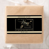 Étiquette Mini-moderne en or miel branche bee pot (En situation)