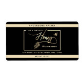 Étiquette Mini-moderne en or miel branche bee pot (Devant)