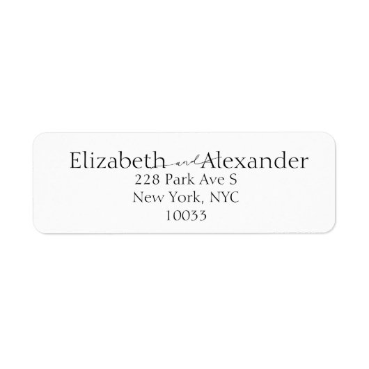 Étiquette Miniature de script noir et blanc (Devant)