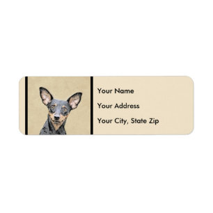 Étiquette Miniature Pinscher Peinture Cute Original Dog Art