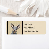 Étiquette Miniature Pinscher Peinture mignonne Chien Art ori (En situation)