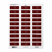 Étiquette Minimal CELEBRATE | Deep Red Holiday Address Label (Feuille entière)