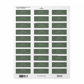 Étiquette Minimal Forest Green Scandi Adresse de retour (Feuille entière)