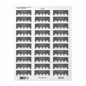 Étiquette Minimal Gray Cat Return Address (Feuille entière)