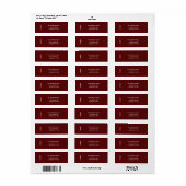 Étiquette Minimal MERRY | Deep Red Holiday Address Label (Feuille entière)