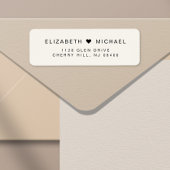 Étiquette Minimal Modern Cream Mariage Adresse de retour