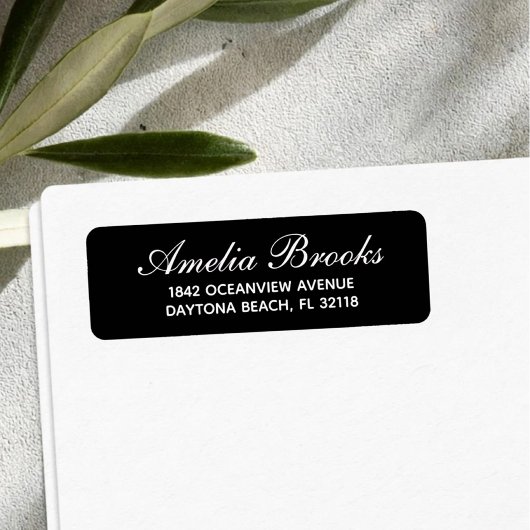 Étiquette Minimal Modern Script Return Address Custom 