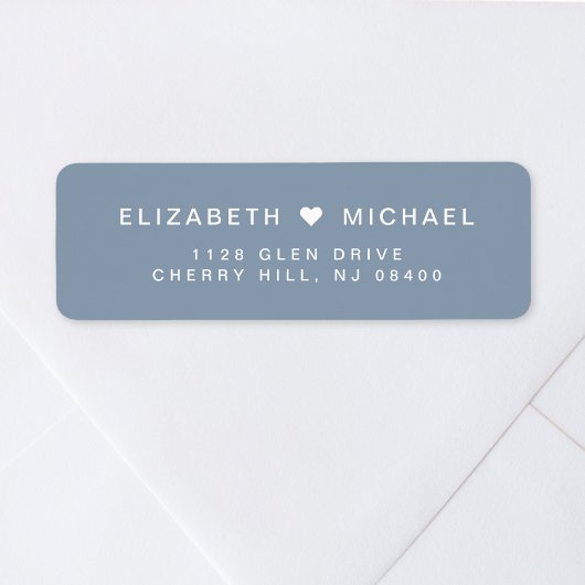 Étiquette Minimal moderne Dusty Blue Mariage Adresse de reto