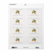 Étiquette Minimal Orange Botanique Aimer Merci Mariage (Feuille entière)