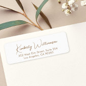 Étiquette Minimal Script White Gold Return Address