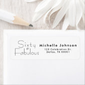 Étiquette Minimal Sixty & Fabulous 60th Birthday Party (En situation)