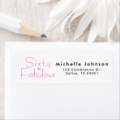 Étiquette Minimal Sixty & Fabulous 60th Birthday Party (En situation)