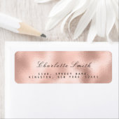 Étiquette Minimalisme Rose Rose Gold Adresse de retour RSVP (En situation)