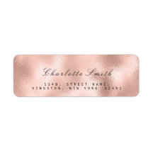 Minimalisme Rose Rose Gold Adresse de retour RSVP