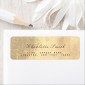 Étiquette Minimalisme Sepia Gold Foil Retourner les étiquett (En situation)