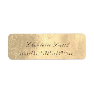 Étiquette Minimalisme Sepia Gold Foil Retourner les étiquett