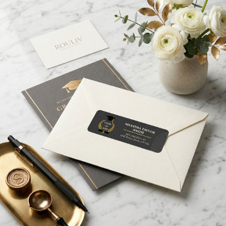 Étiquette Minimalist Arch | ROULIV Muted Charcoa Graduation 