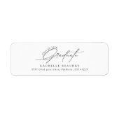 Étiquette Minimalist Calligraphy Graduation Return Address (Devant)
