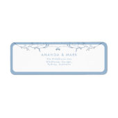 Étiquette Minimalist Dusty Blue Chinoiserie Floral Wedding (Devant)