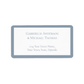 Étiquette Minimalist Dusty Blue Elegant Monogram Wedding (Devant)