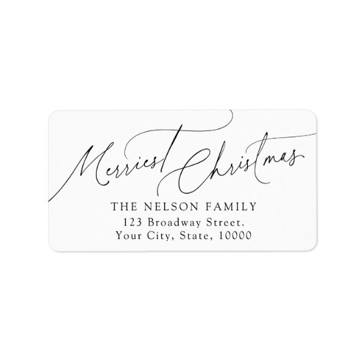 Étiquette Minimalist Elegant Script Christmas Return Address (Devant)
