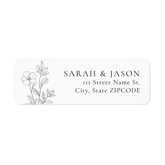 Étiquette Minimalist Floral Return Address Labels (Devant)
