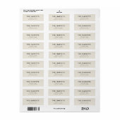 Étiquette Minimalist Ivory Return Address Label (Feuille entière)