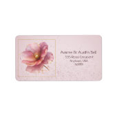 Étiquette Minimalist Pink and Gold Poppy Wedding (Devant)