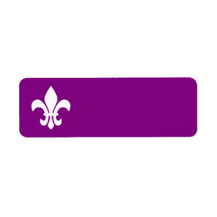 Étiquette Minimalist Purple and White Fleur de Lys