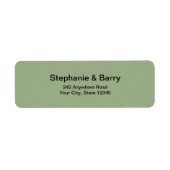 Étiquette Minimalist Sage Green Wedding Return Address (Devant)