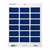 Étiquette Minimalist Stylish Navy Mailing Label Design (Feuille entière)