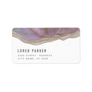Étiquette Minimalist trendy lavender marble agate label