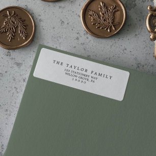 Étiquette Minimalist Typography Family Return Address