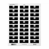 Étiquette Minimalist Wedding Monogram Black (Feuille entière)