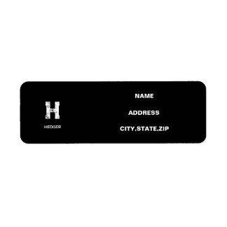 ÉTIQUETTE MINIMALIST WHITE ONE LETTER MONOGRAM NAME BLACK