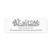 Étiquette Minimalist Wildflowers Rustic Return Address Label (Devant)