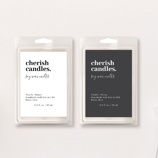 Étiquette minimaliste à base de cire