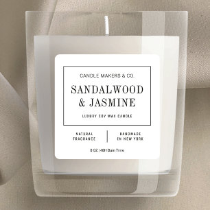 Étiquette minimaliste à bougie noir et blanc éléga