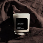 Étiquette minimaliste à bougie noire