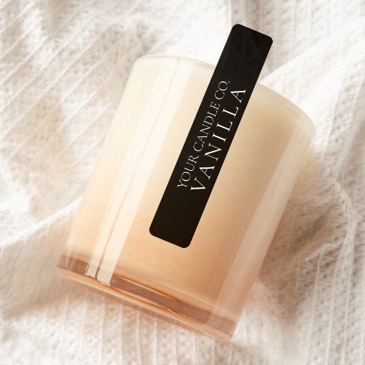 Étiquette minimaliste à bougie noire