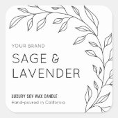 Étiquette minimaliste à bougie noire et blanche (Devant)