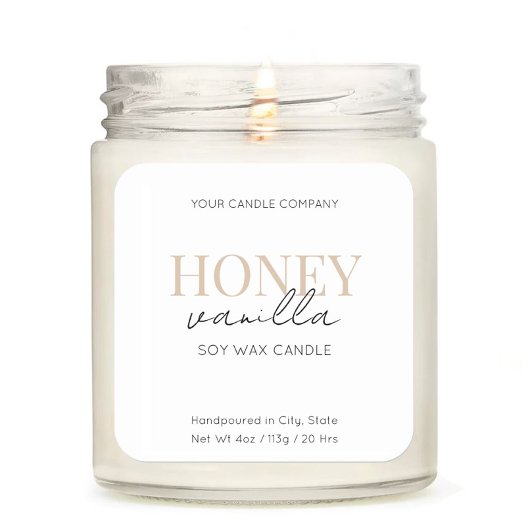 Étiquette minimaliste à chandelle esthétique