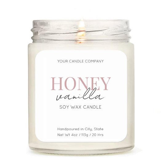 Étiquette minimaliste à chandelle esthétique