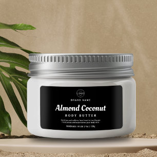 Étiquette Minimaliste Black Body Scruter Cosmetic Jar Produi