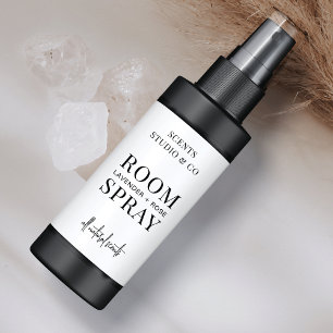 Étiquette Minimaliste Black & White Room Spray bouteille pro