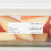 Étiquette minimaliste blanc moderne bougie (Apposé)