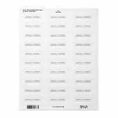 Étiquette Minimaliste blanc noir moderne (Feuille entière)